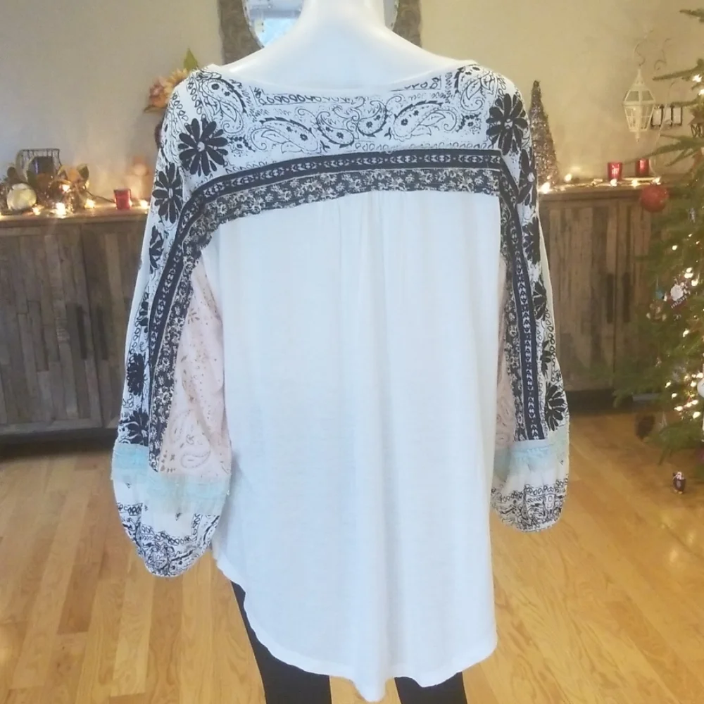 Free People Tripoli top in blush combo